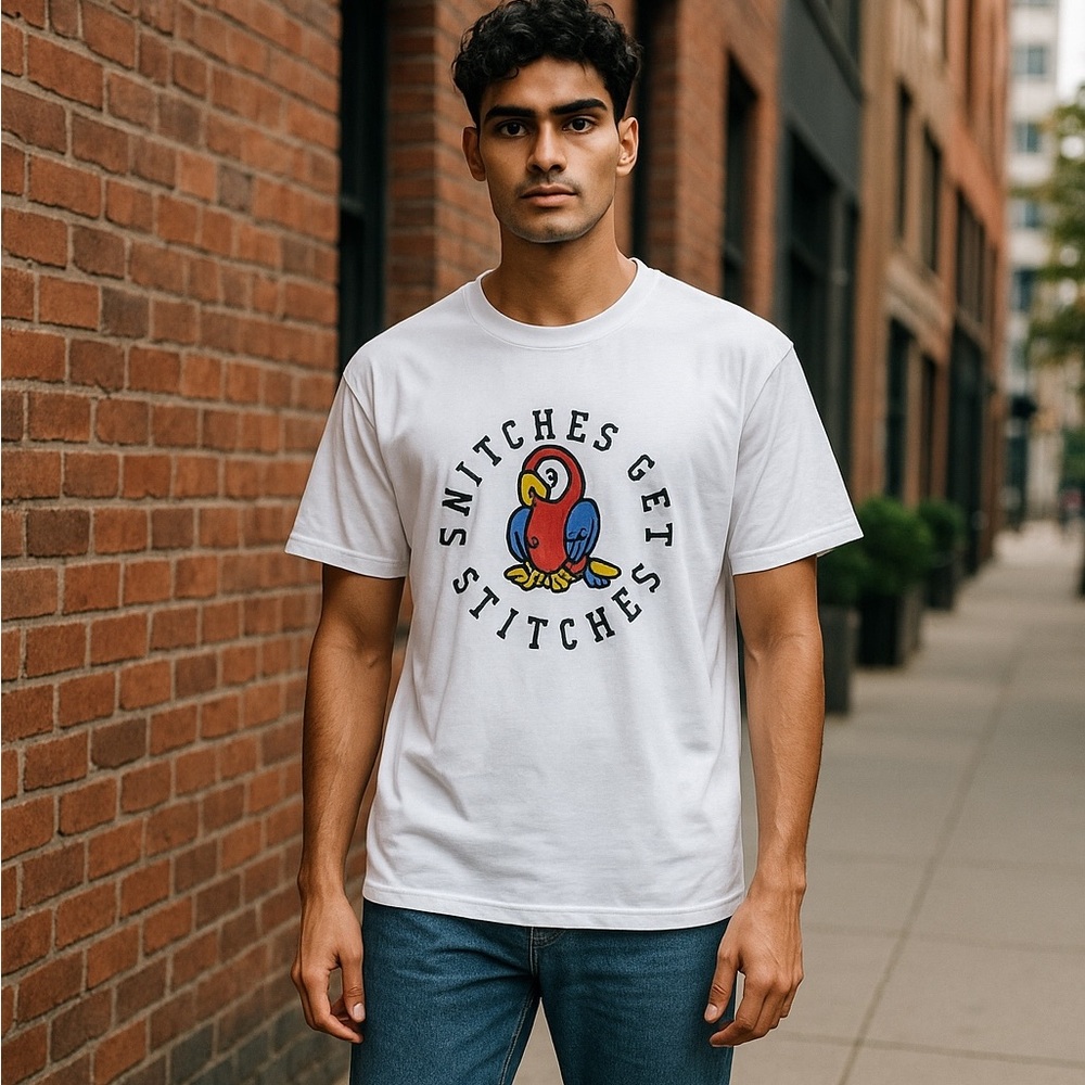 Men's Casual Tee - Snitches Get Stiches